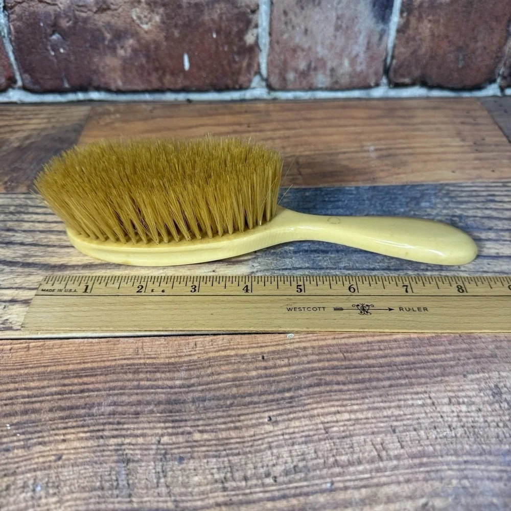 Vtg Vanity Set Mirror Brush Bakelite Celluloid 1920's Natural Bristles Antique‎